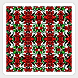 Red and Green Christmas Pattern Number 18 Sticker